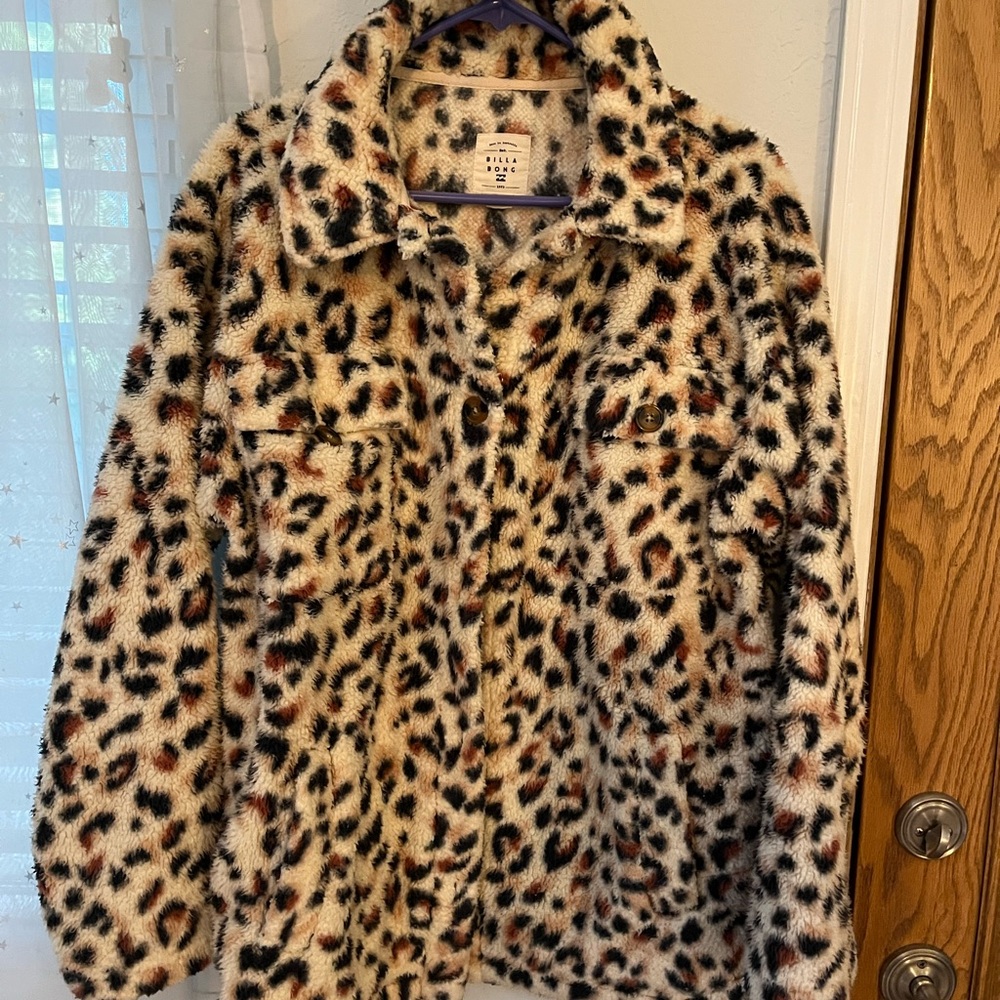 Billabong Leopard Print Sherpa Jacket